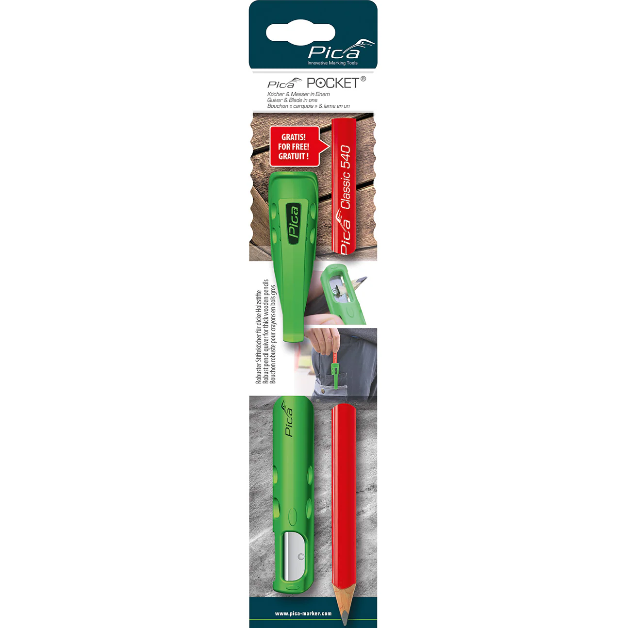 Pica Pocket + Carpenter Pencil Blister Pack - 505/01