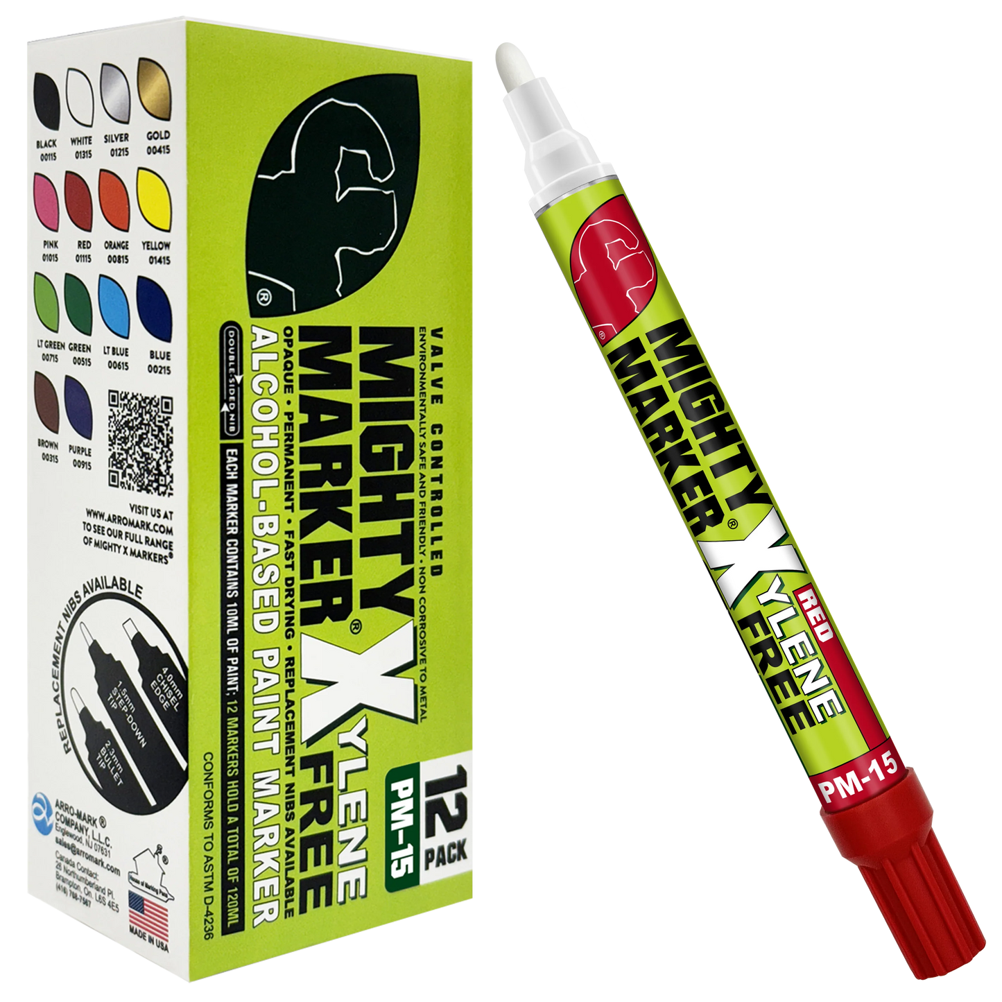 PM-15 Mighty-X-Marker Alcohol-Based Paint Marker - Box of 12