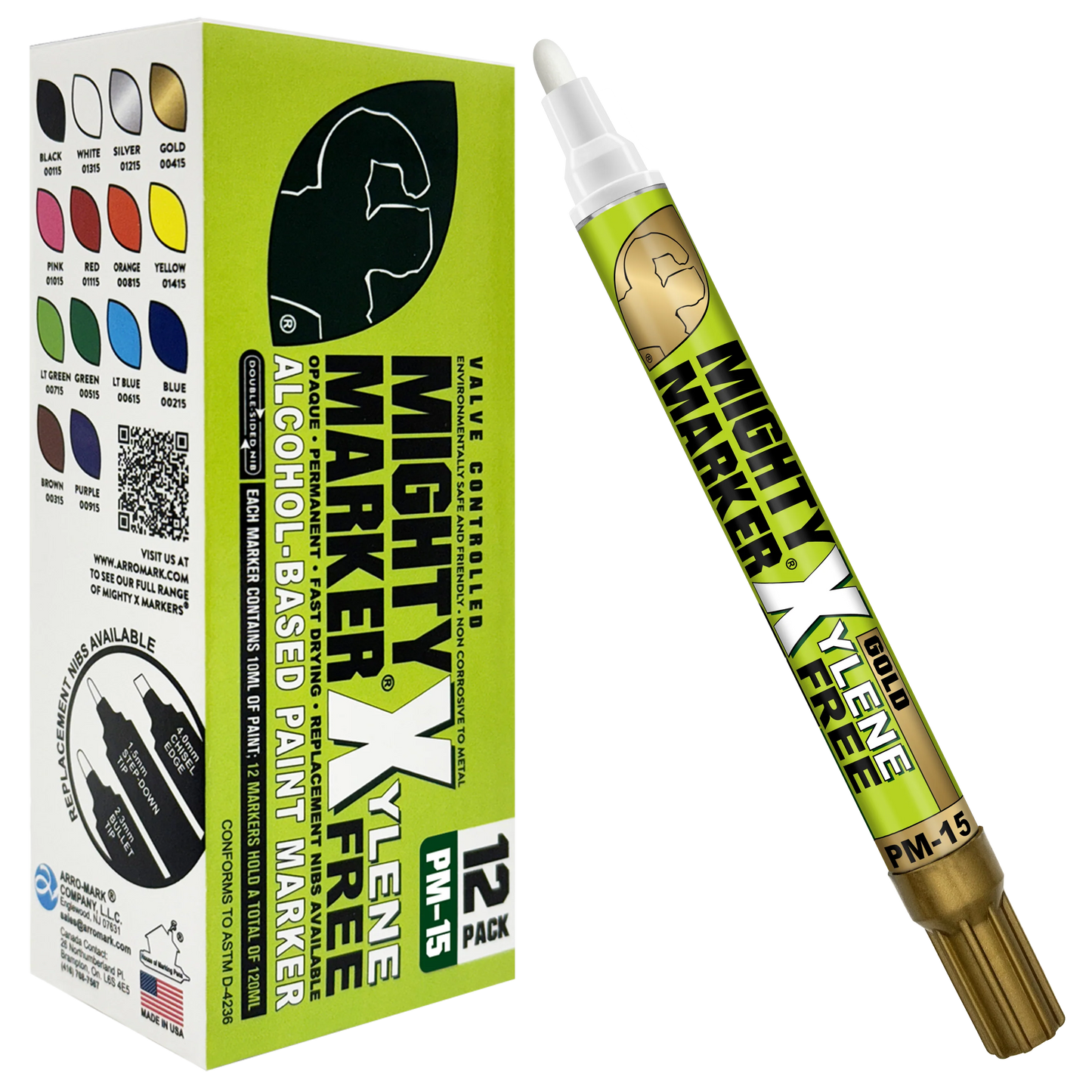 PM-15 Mighty-X-Marker Alcohol-Based Paint Marker - Box of 12