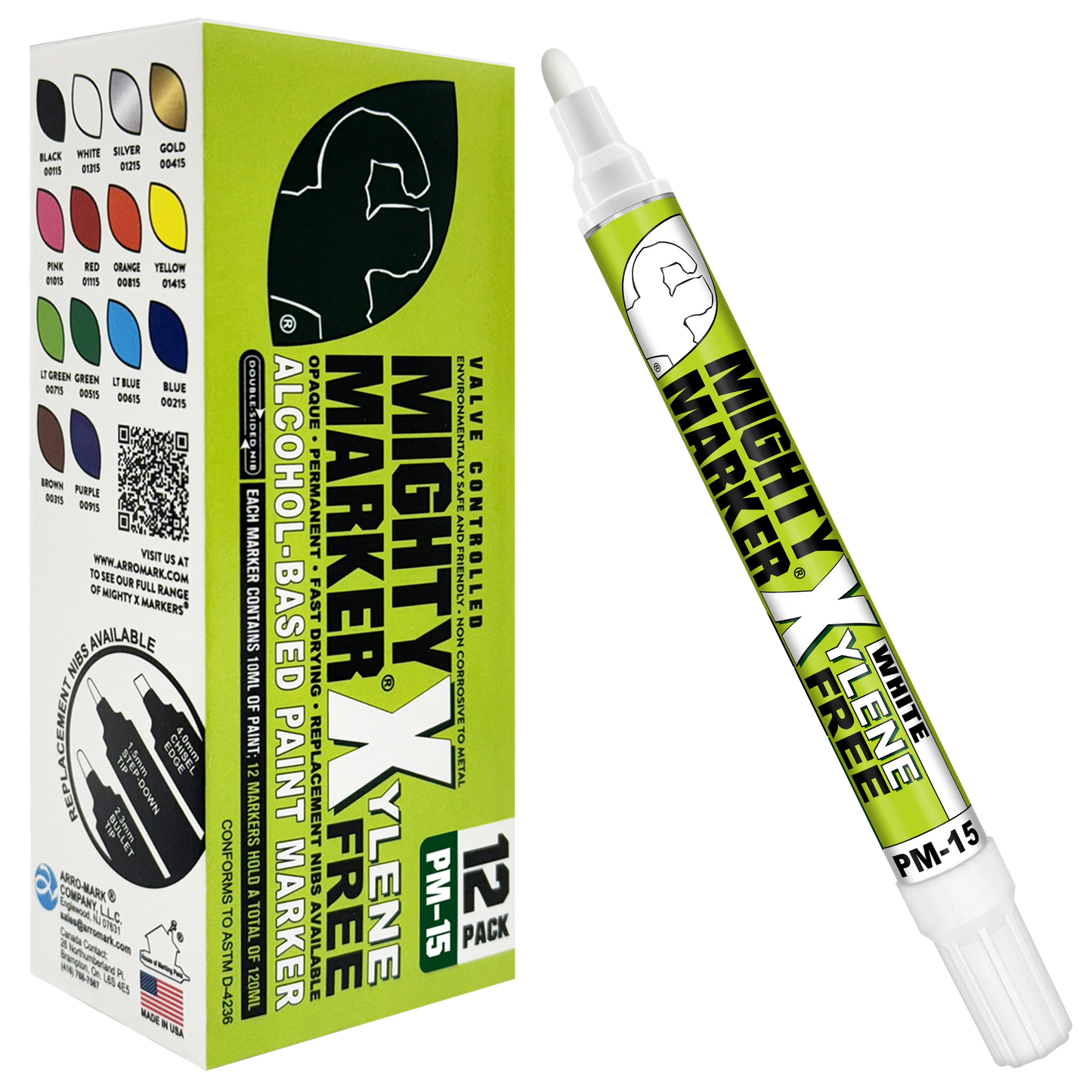 PM-15 Mighty-X-Marker Alcohol-Based Paint Marker - Box of 12