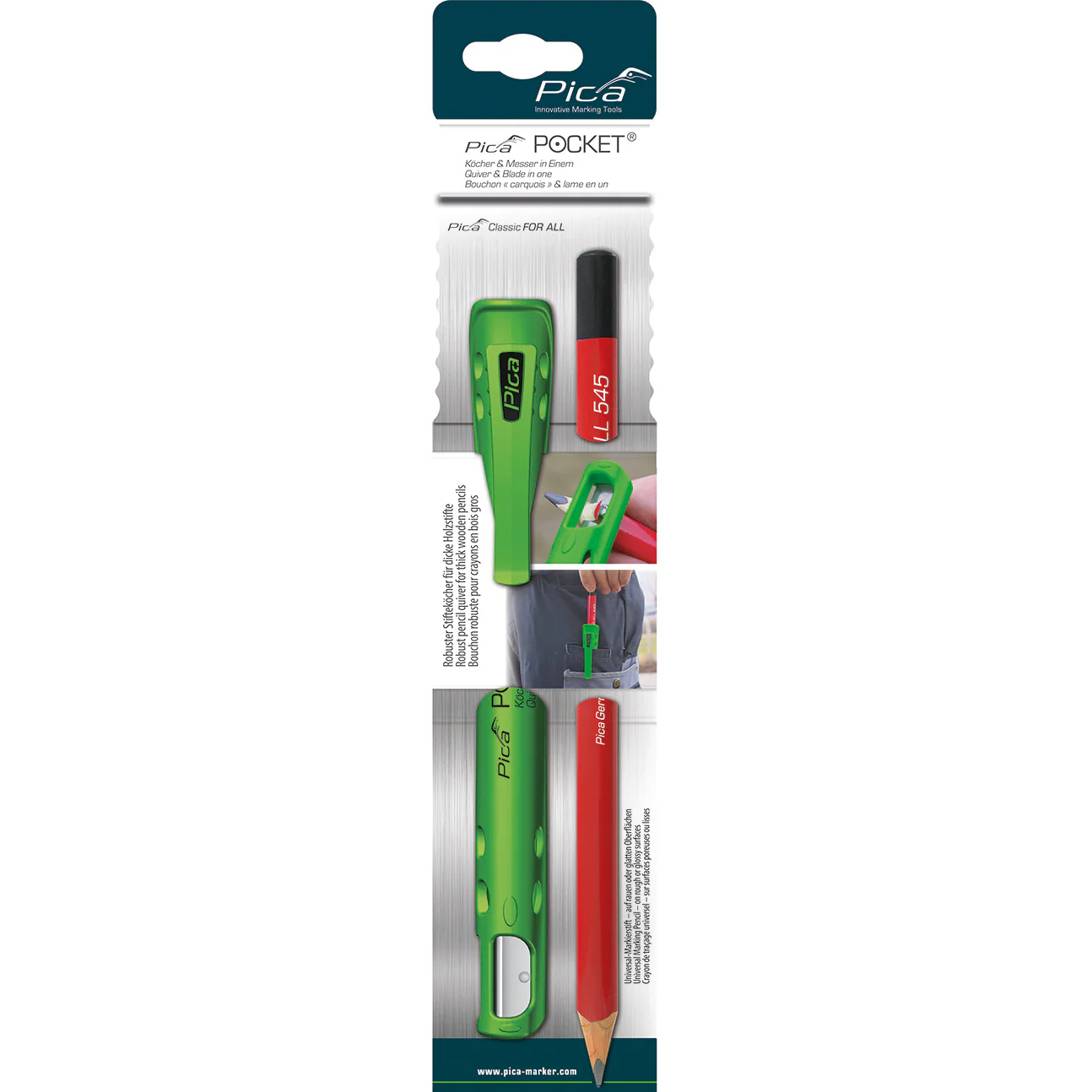 Pica Pocket + FOR ALL Universal Marking Pencil Blister Pack - 505/04