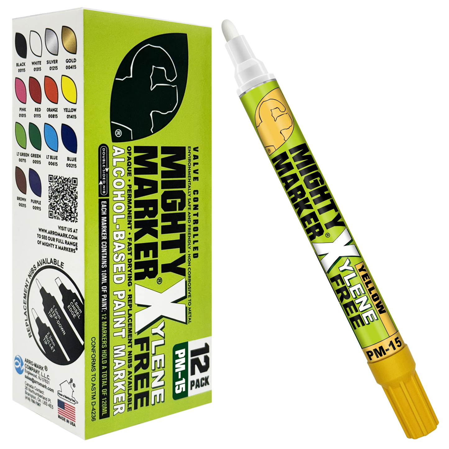 PM-15 Mighty-X-Marker Alcohol-Based Paint Marker - Box of 12
