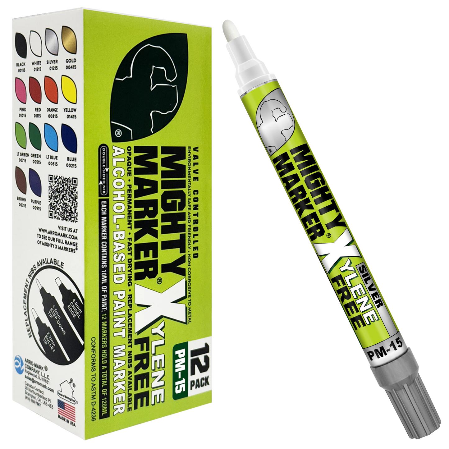 PM-15 Mighty-X-Marker Alcohol-Based Paint Marker - Box of 12