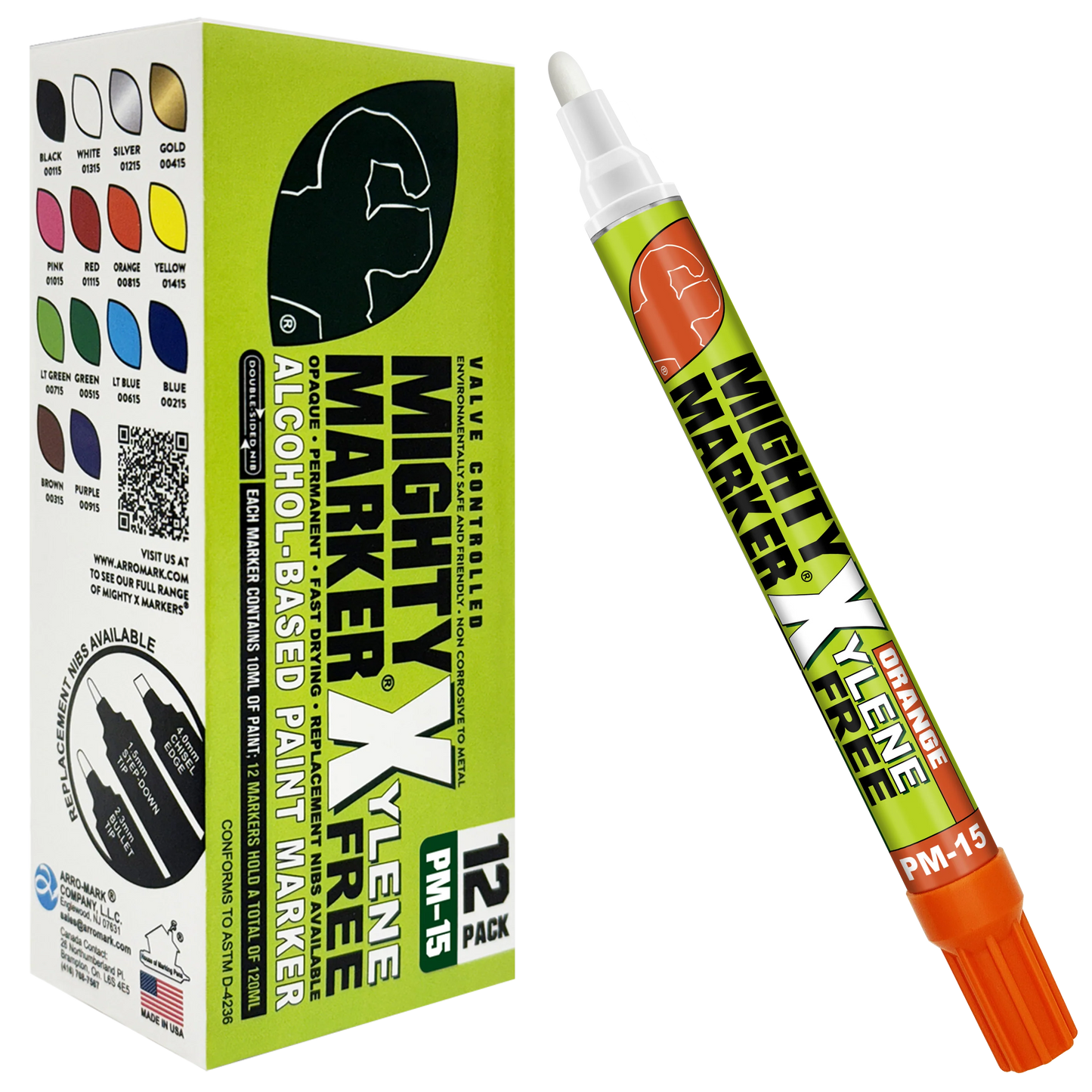 PM-15 Mighty-X-Marker Alcohol-Based Paint Marker - Box of 12