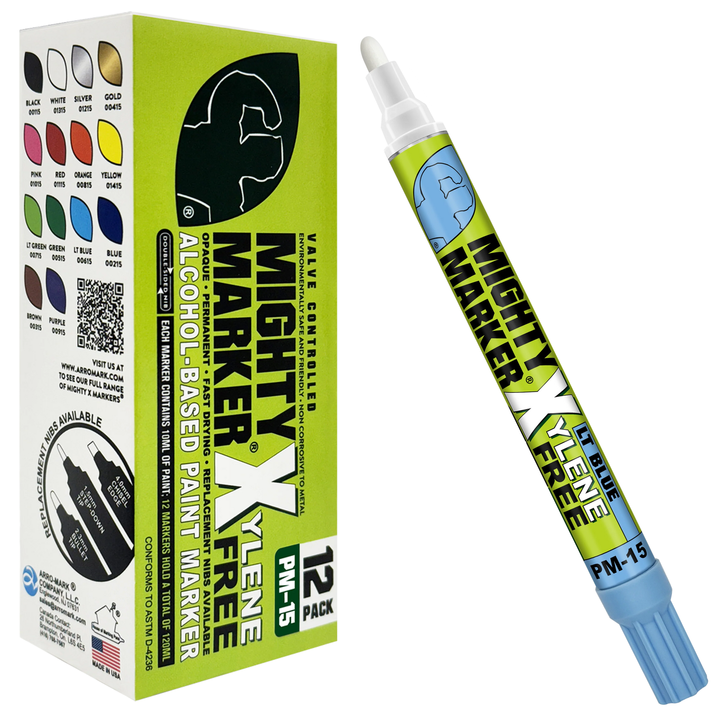 PM-15 Mighty-X-Marker Alcohol-Based Paint Marker - Box of 12