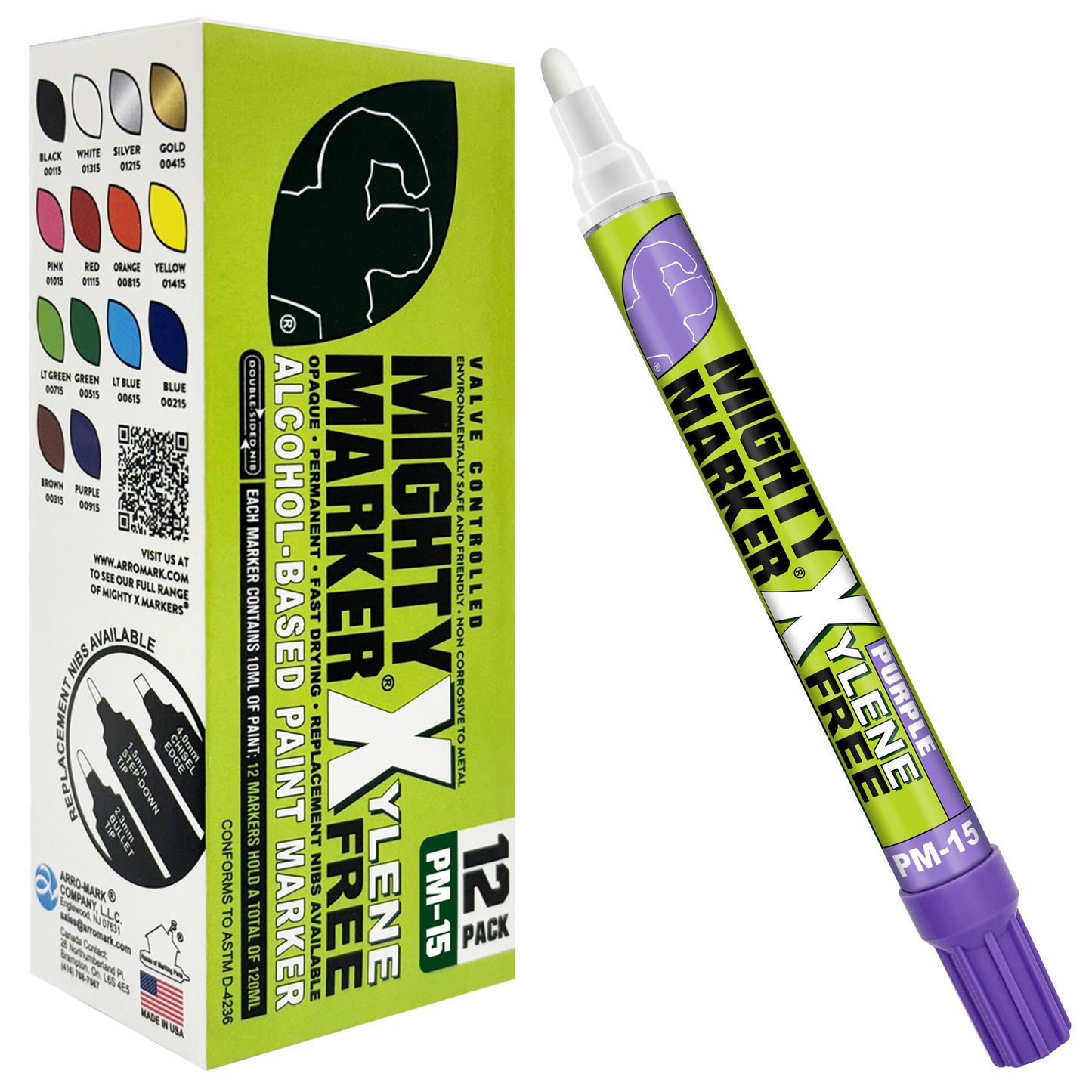 PM-15 Mighty-X-Marker Alcohol-Based Paint Marker - Box of 12